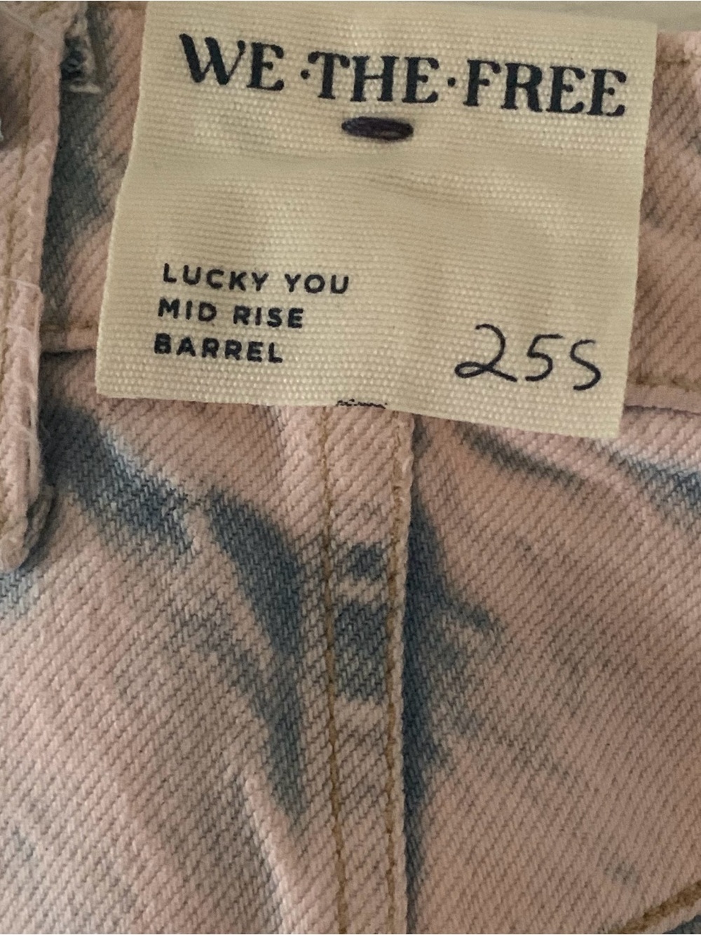 WE THE FREE Lucky You Barrel Stonewashed Pastel Pink Jeans•Mid-Rise• 25 S • NWT - Picture 10 of 14